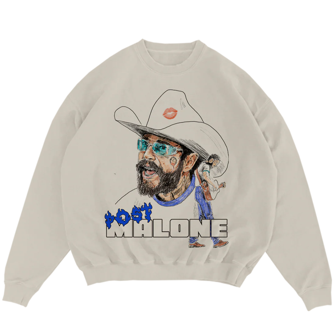 Post Malone Blue Flame Crewneck